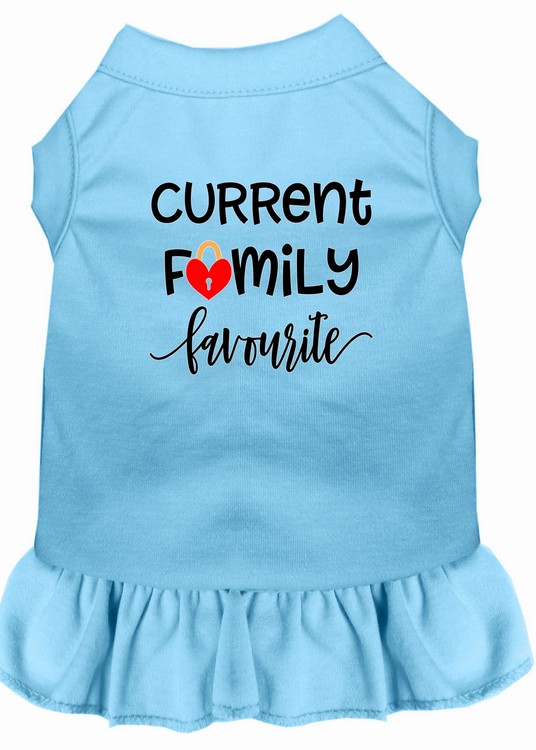 Family Favorite Screen Print Dog Dress Baby Blue XXXL